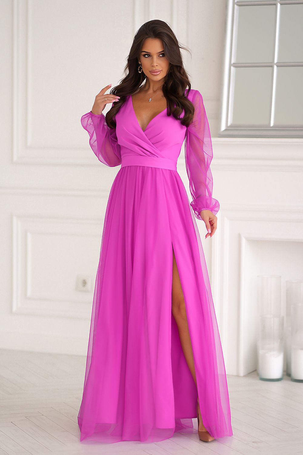 Graceful Long Dress Bicotone