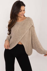 Cozy Overlapping Front Sweater Och Bella