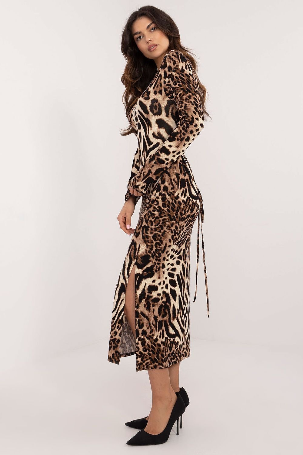 Bold Animal Print Midi Dress Lakerta