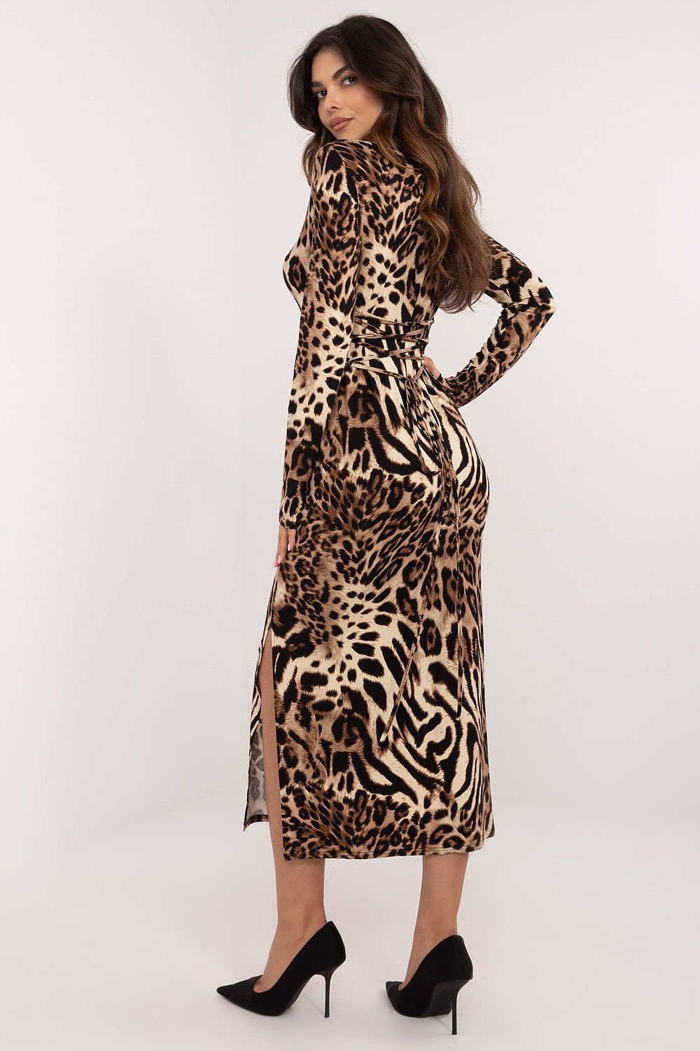 Bold Animal Print Midi Dress Lakerta