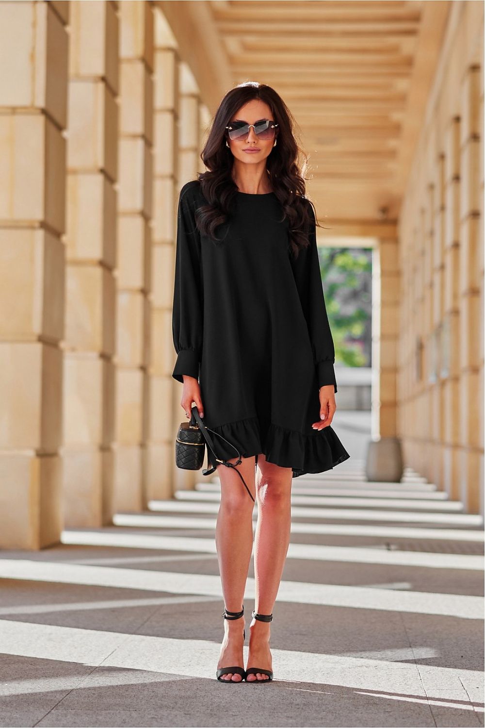 Charming Ruffle Long Sleeve Dress Roco Fashion