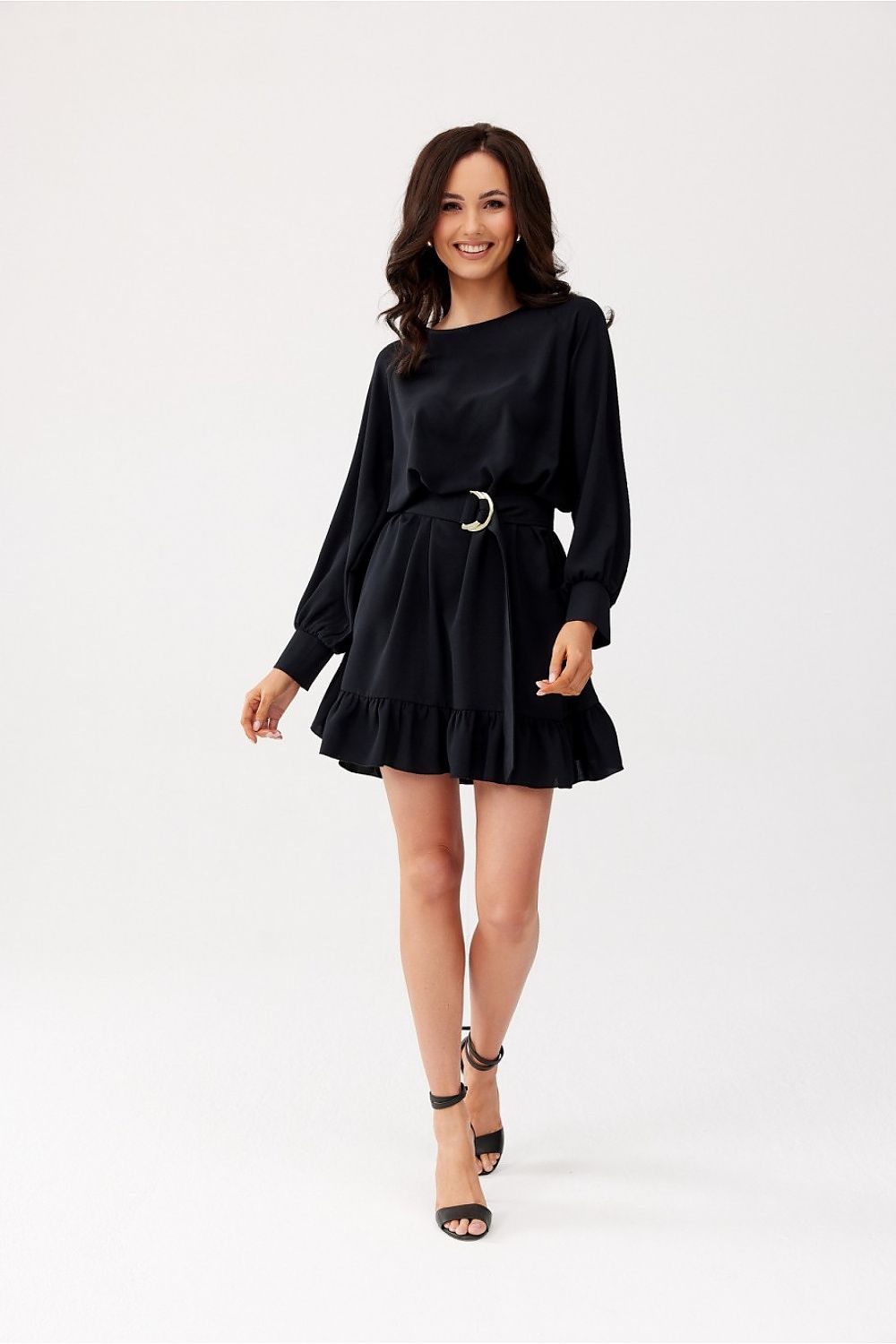 Charming Ruffle Long Sleeve Dress Roco Fashion