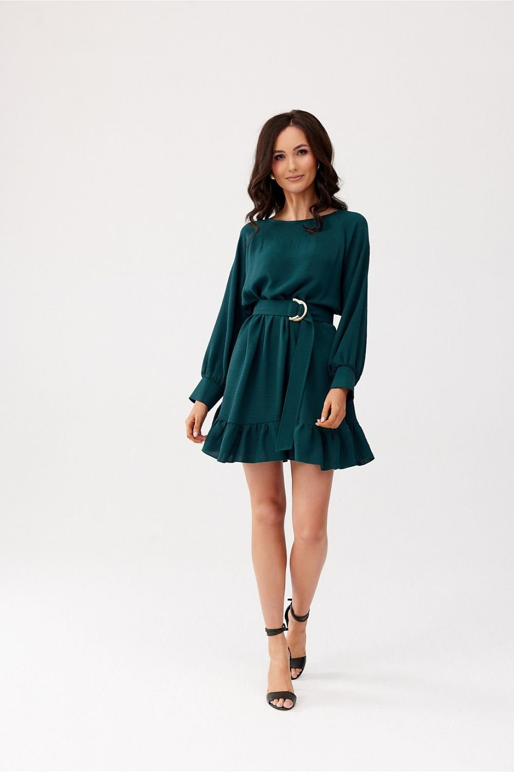 Charming Ruffle Long Sleeve Dress Roco Fashion