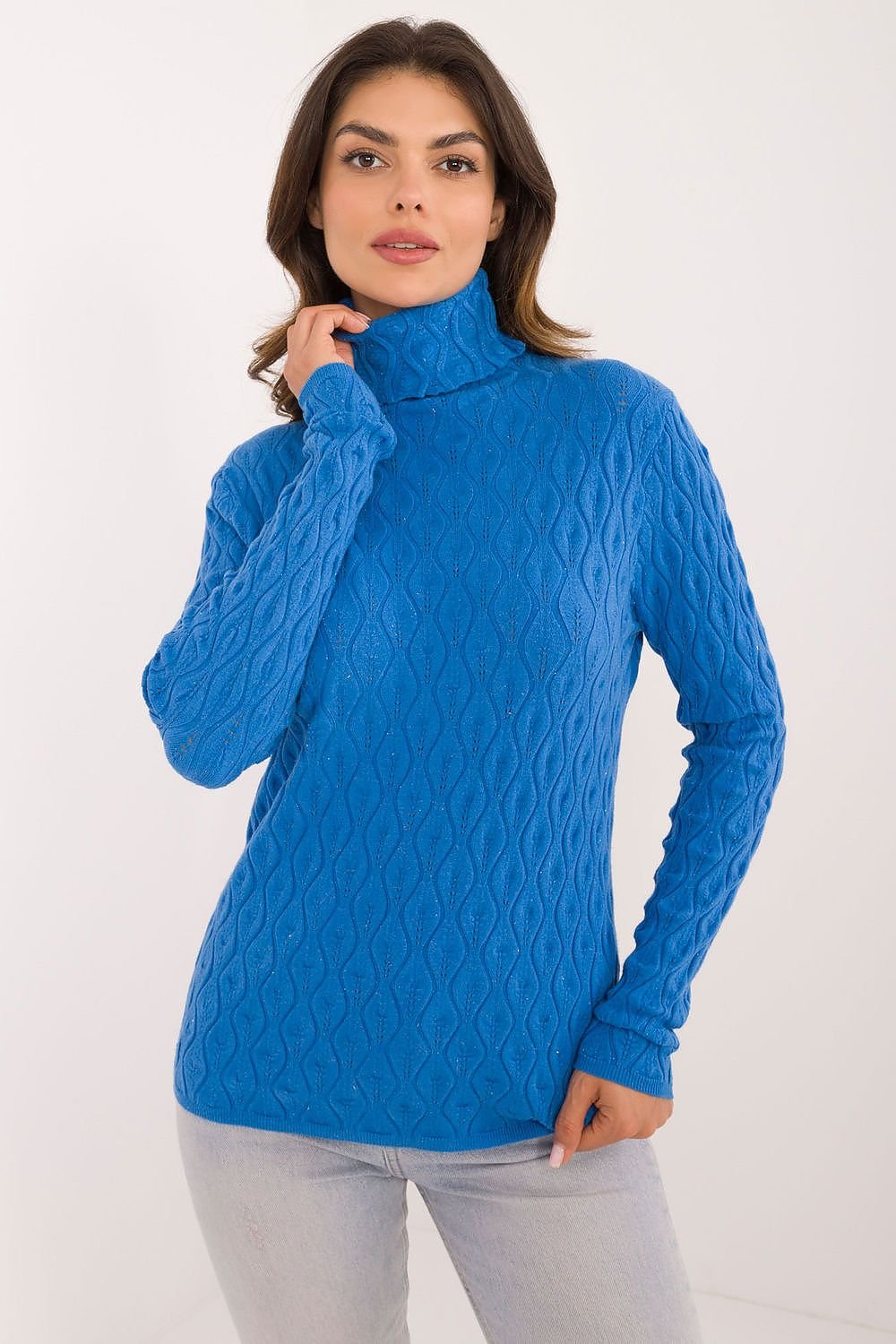 Chic Openwork Casual Turtleneck Sweater AT