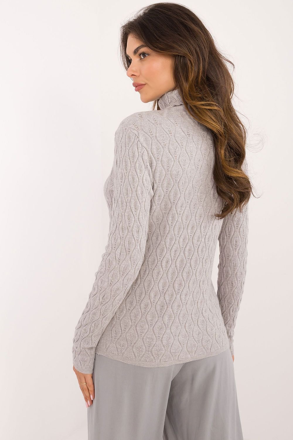 Chic Openwork Casual Turtleneck Sweater AT