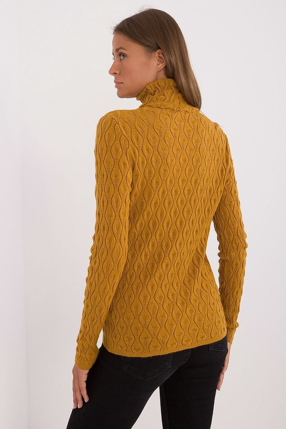 Chic Openwork Casual Turtleneck Sweater AT