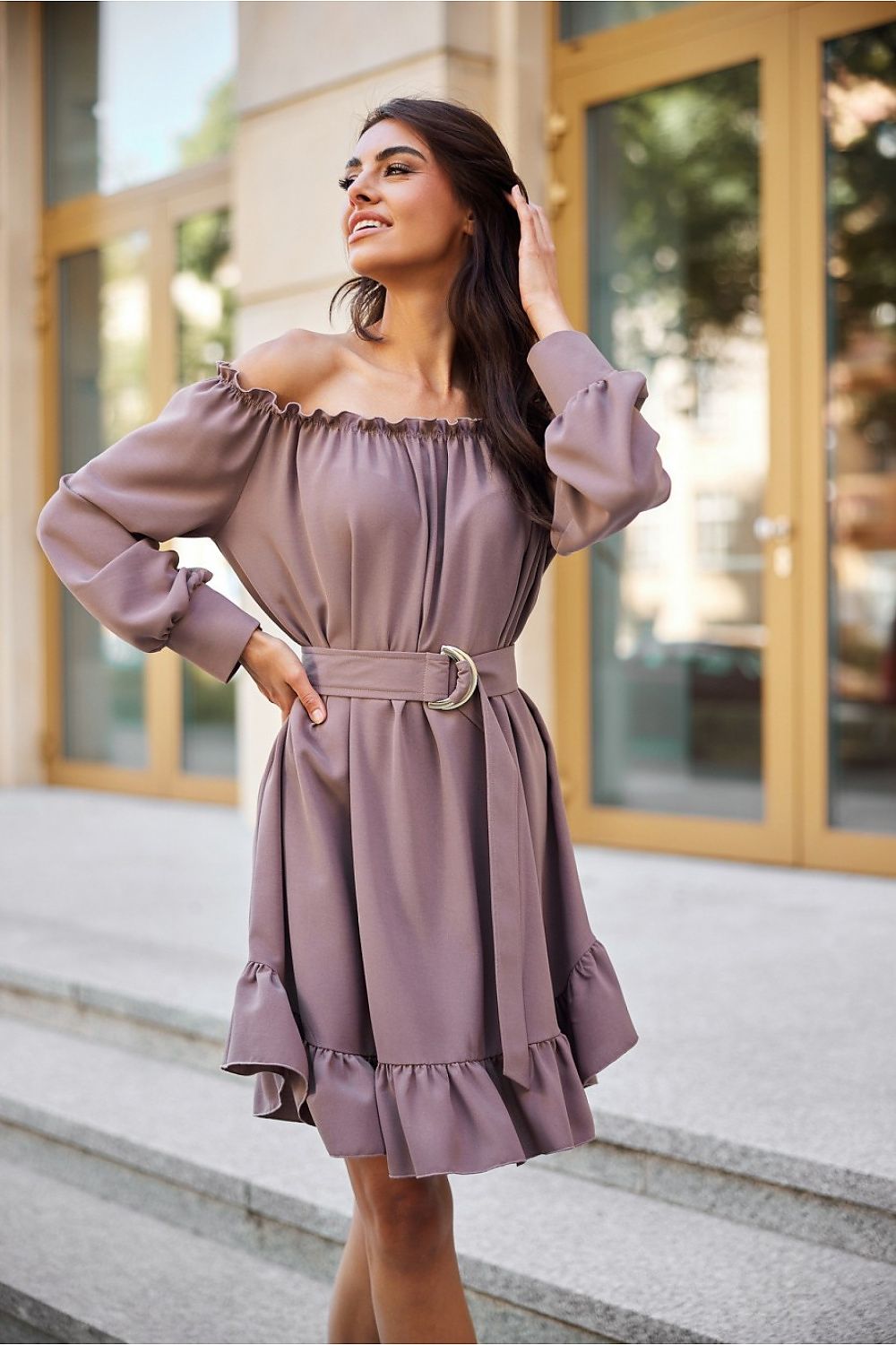 Airy Ruffle Trapeze Dress Roco Fashion