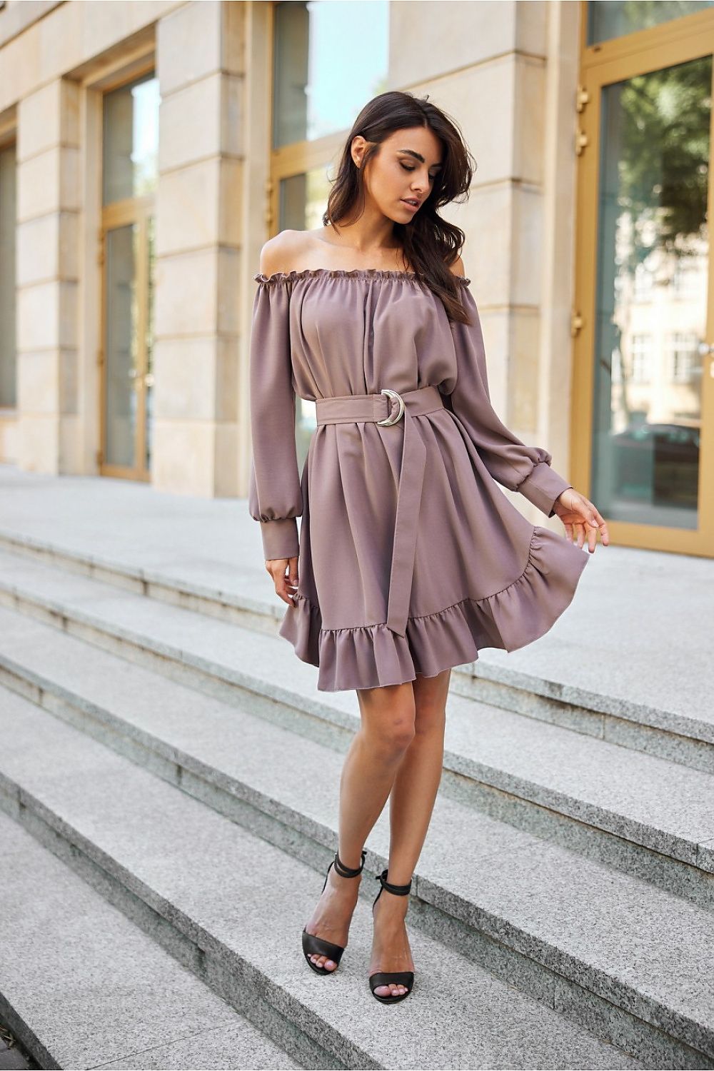 Airy Ruffle Trapeze Dress Roco Fashion