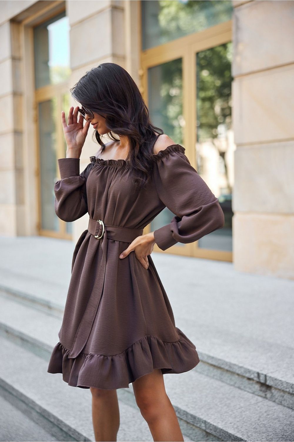 Airy Ruffle Trapeze Dress Roco Fashion