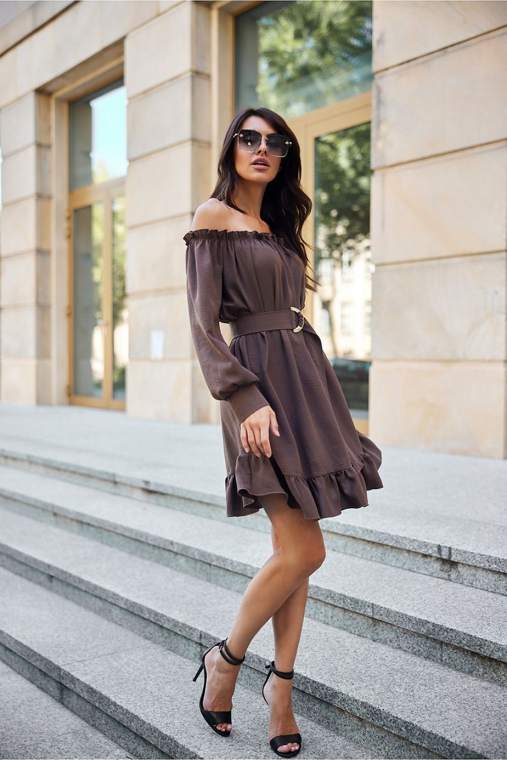 Airy Ruffle Trapeze Dress Roco Fashion