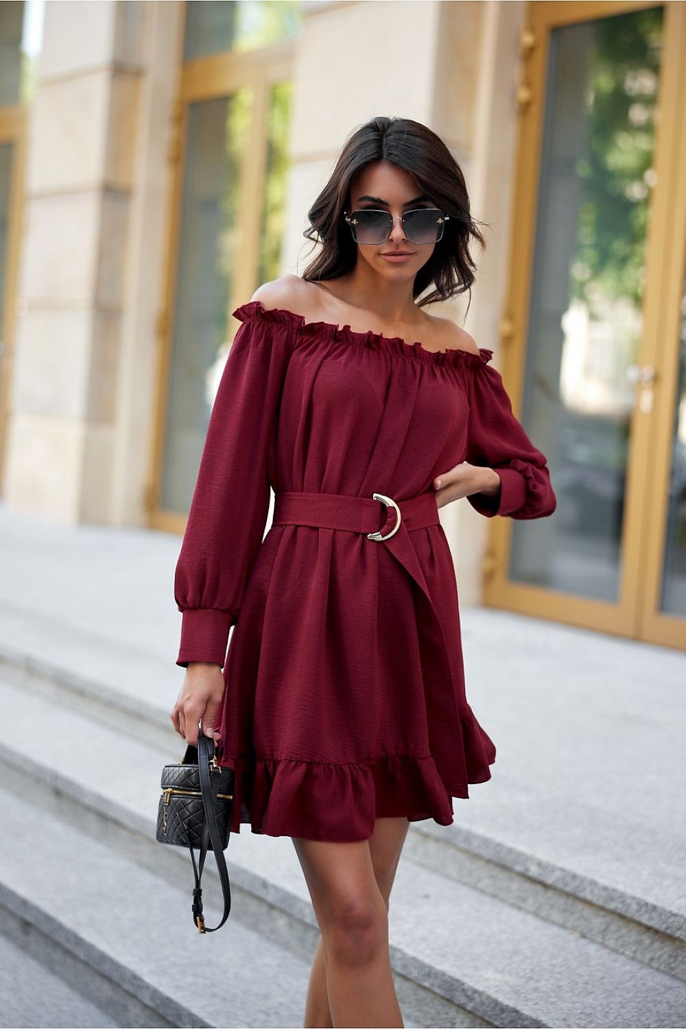 Airy Ruffle Trapeze Dress Roco Fashion