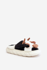 Soft-Textured Cow Motif Slippers Step In Style