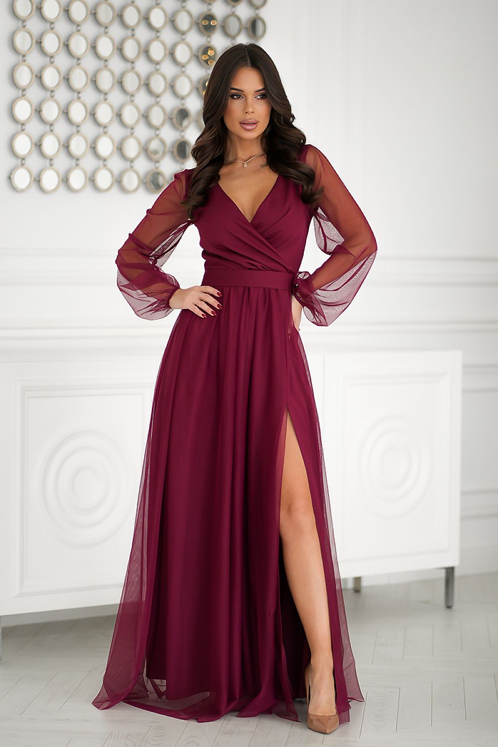 Graceful Long Dress Bicotone