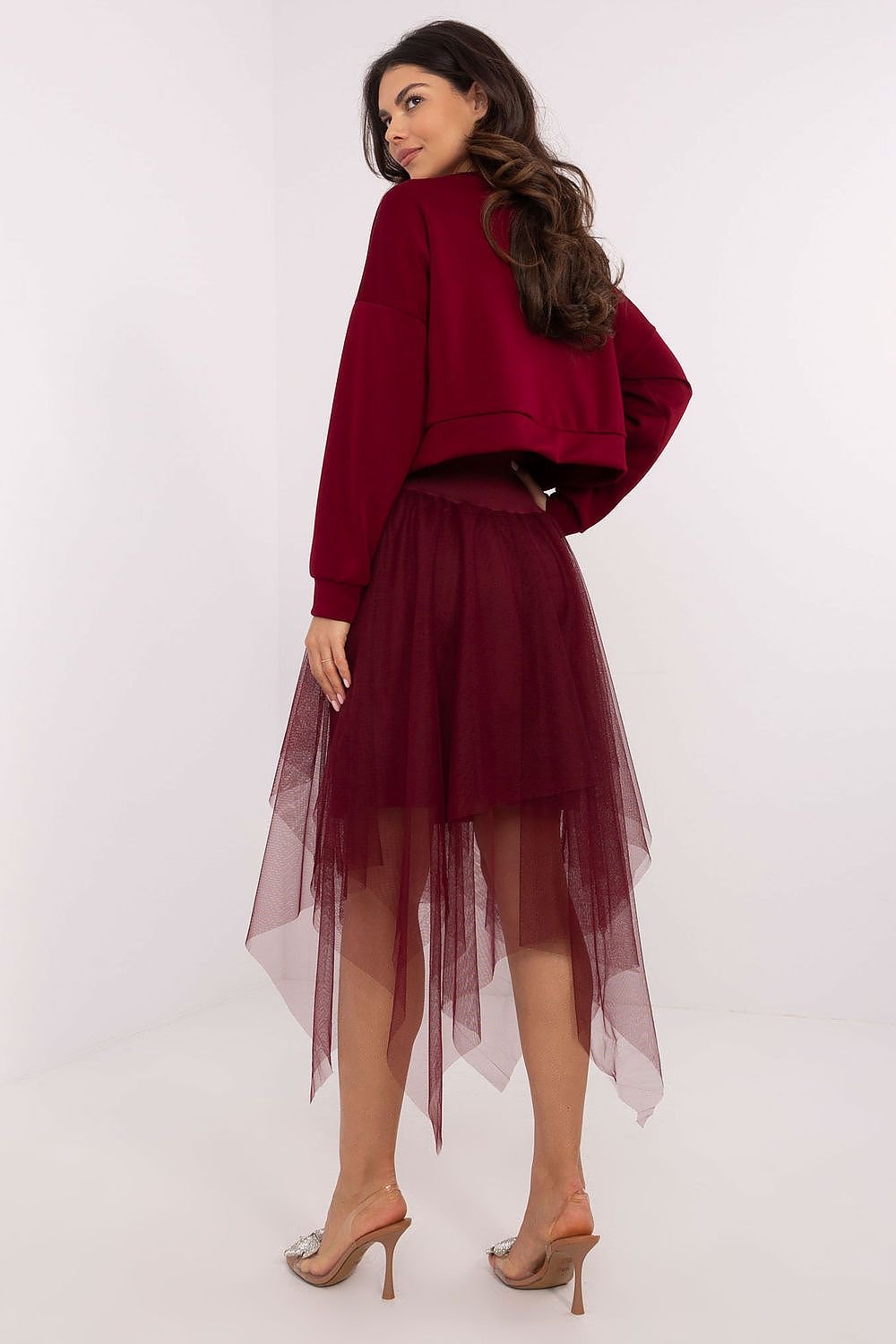 Stylish Tulle Midi Dress And Blouse Italy Moda