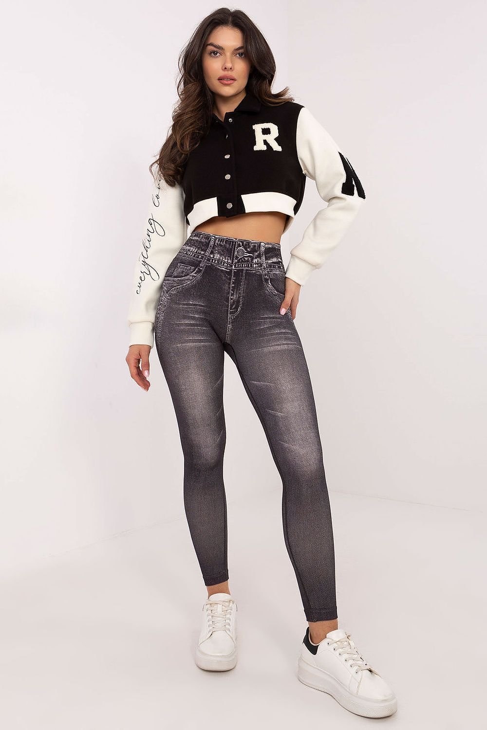 Stretchy Denim-Effect High Rise Leggings NM