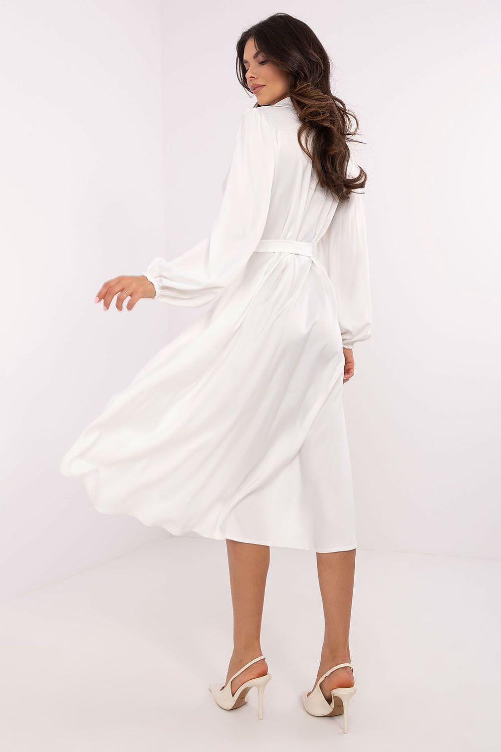 Elegant Asymmetrical Midi Shirt Dress Lakerta