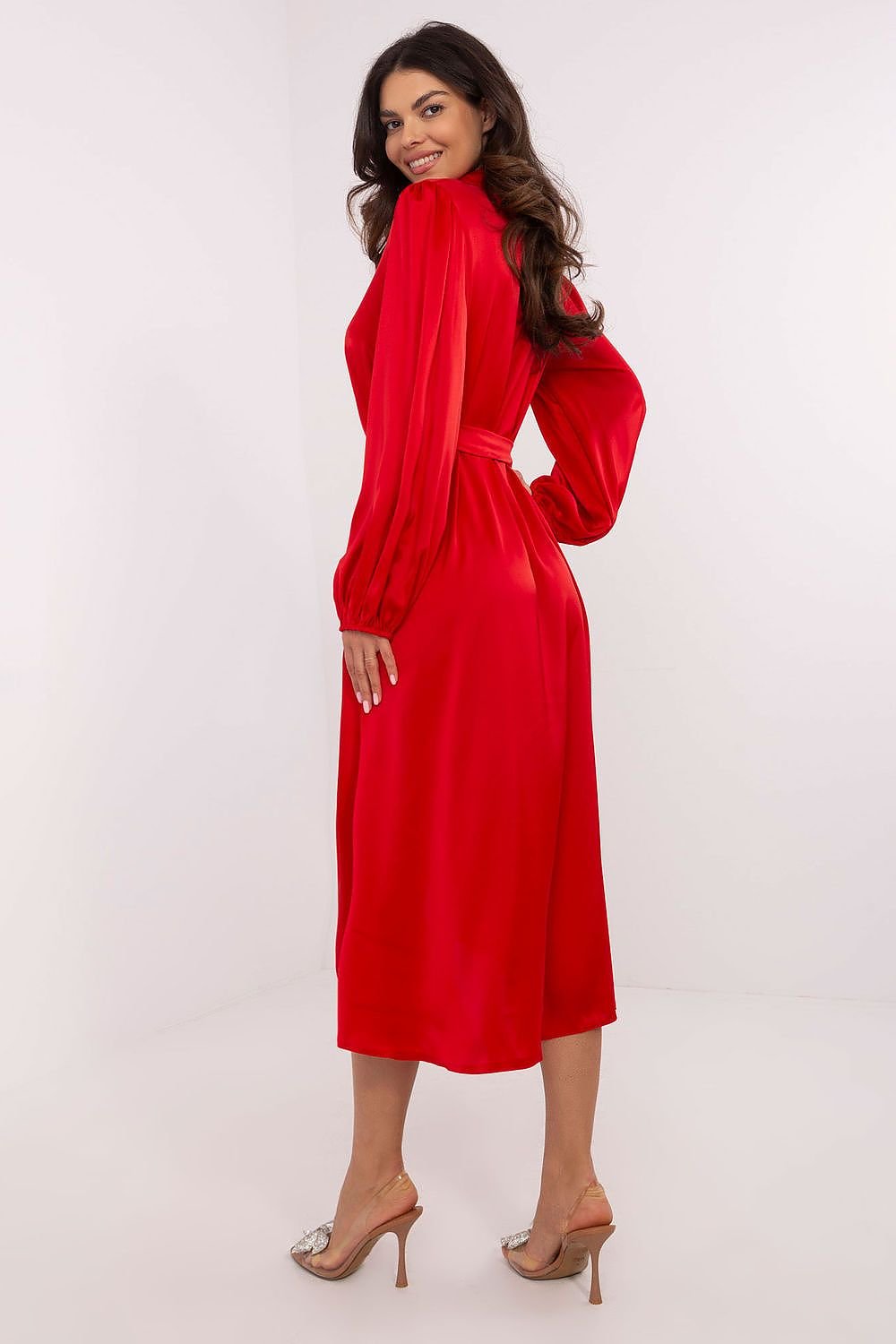 Elegant Asymmetrical Midi Shirt Dress Lakerta