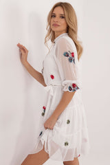 Elegant Flared Dress With Embroidery Lakerta