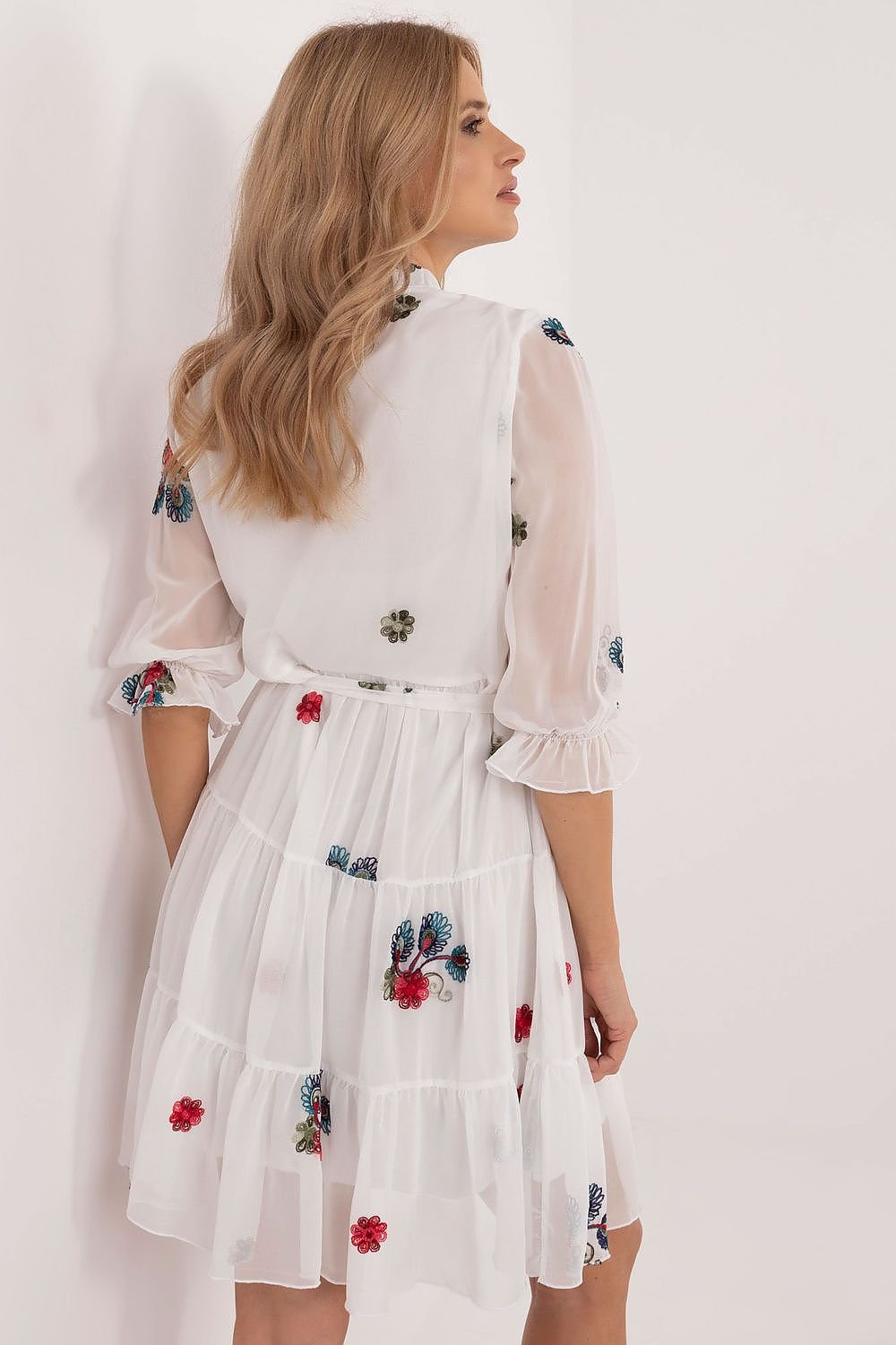 Elegant Flared Dress With Embroidery Lakerta