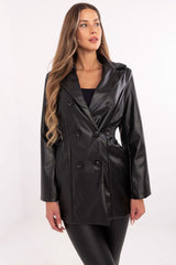 Elegant Eco-Leather Jacket Italy Moda