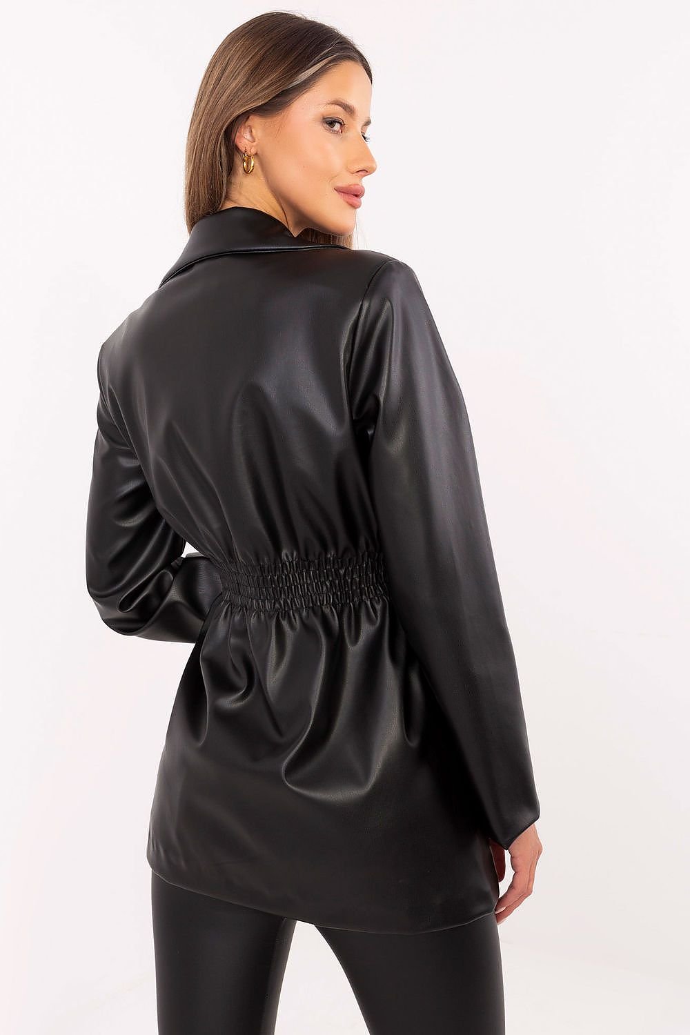 Elegant Eco-Leather Jacket Italy Moda