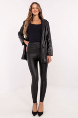 Stylish Faux Leather High-Waisted Leggings