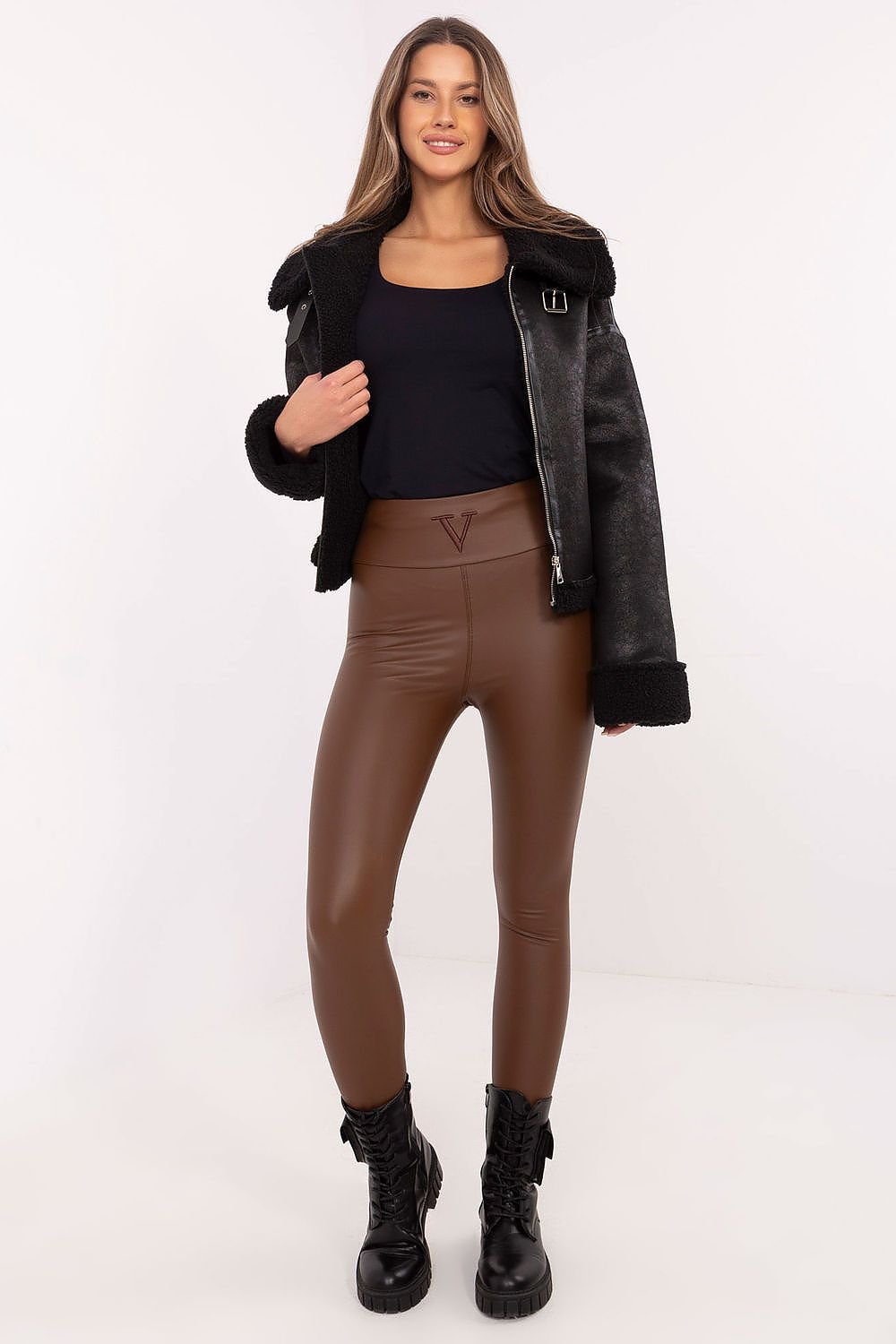 Stylish Faux Leather High-Waisted Leggings