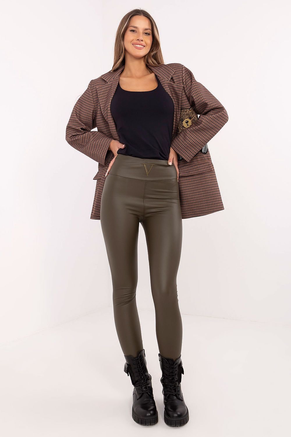 Stylish Faux Leather High-Waisted Leggings