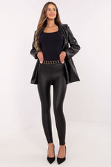 Stylish Eco-Leather High-Waisted Leggings