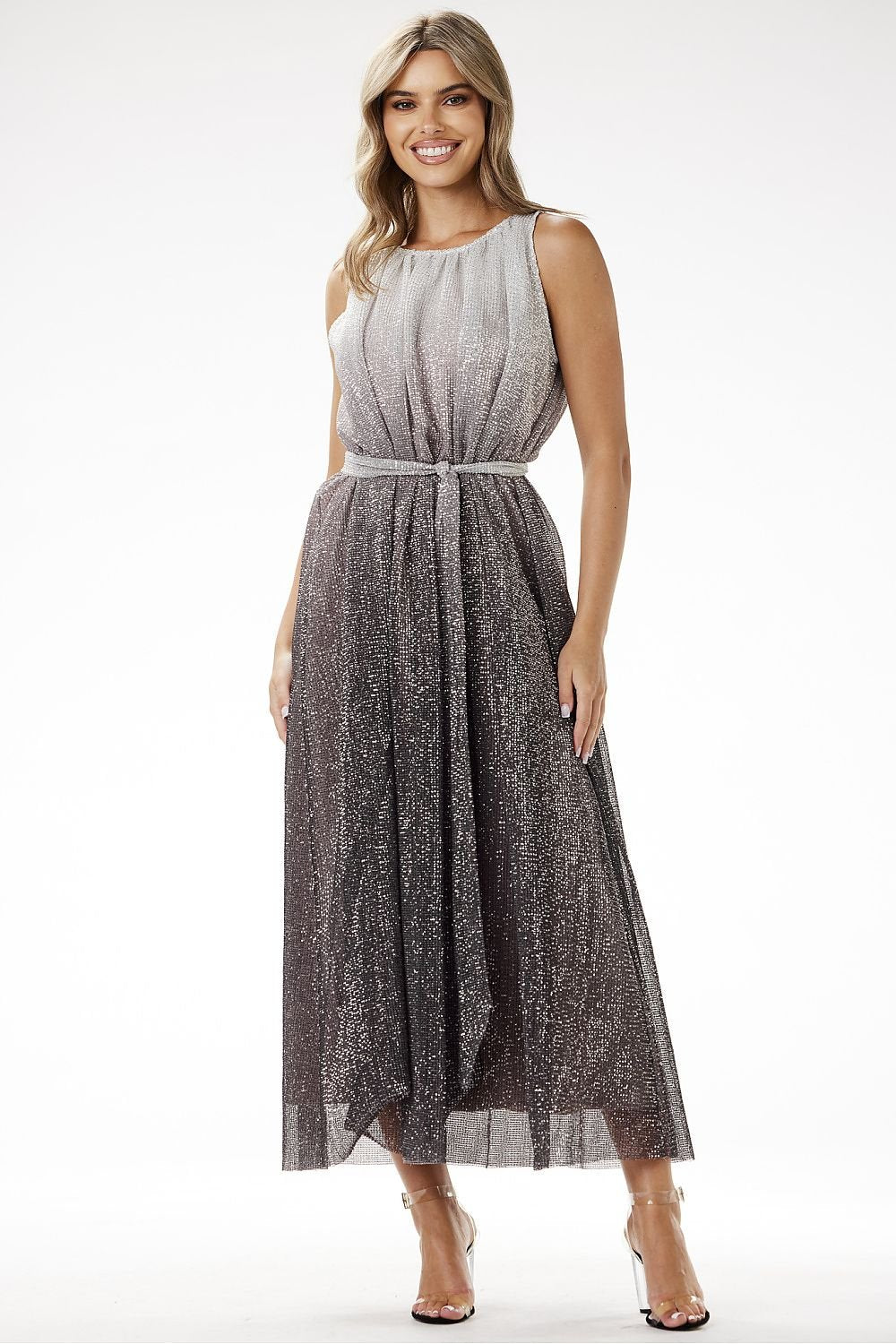 Elegant Ombre Sequin Maxi Dress Awama