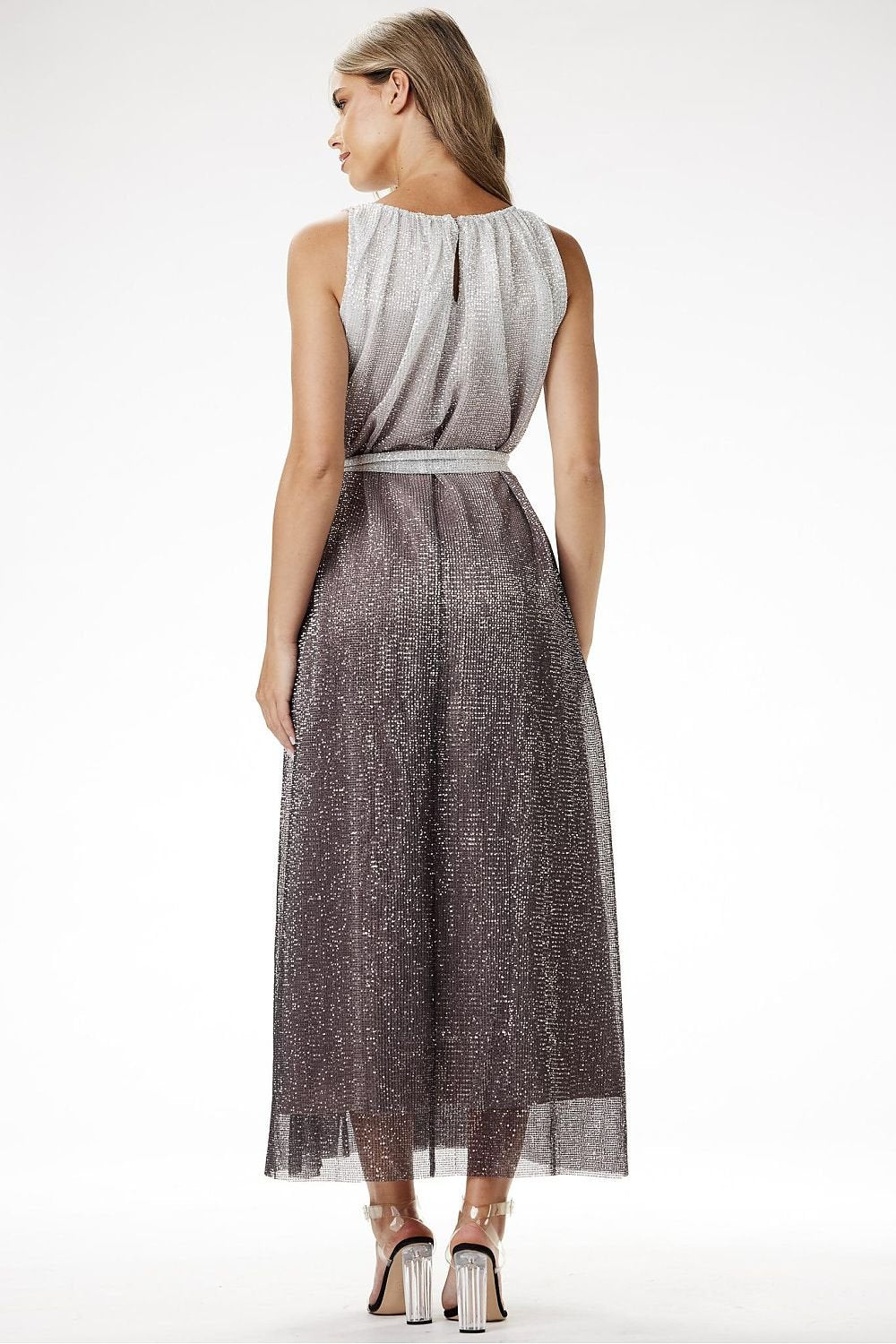 Elegant Ombre Sequin Maxi Dress Awama