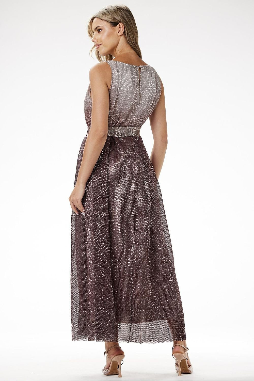 Elegant Ombre Sequin Maxi Dress Awama