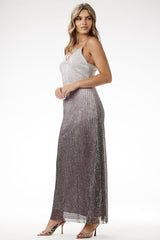 Elegant Strapless Sequin Maxi Dress Awama