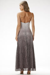 Elegant Strapless Sequin Maxi Dress Awama