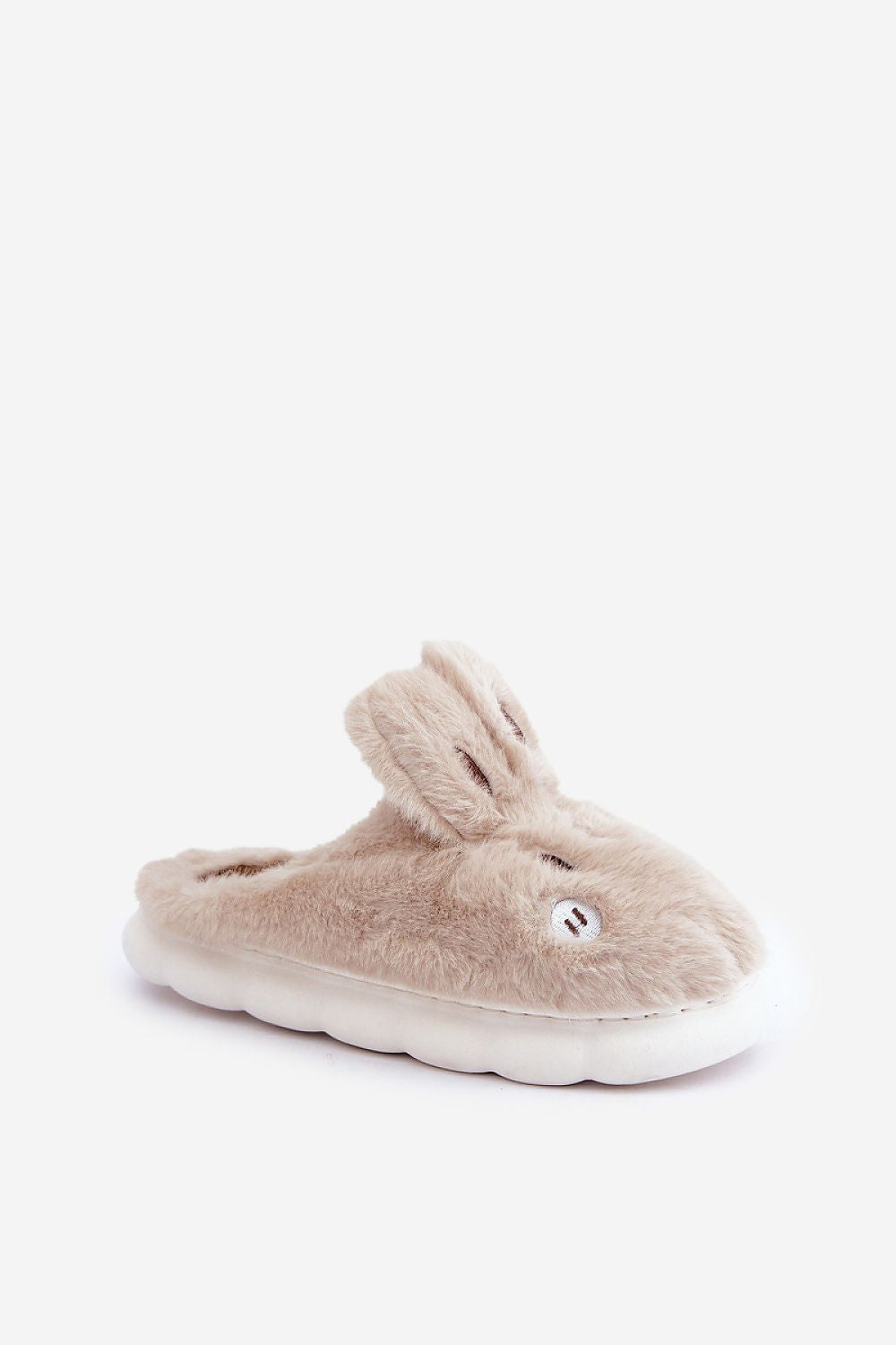 Charming Furry Slippers With Rabbit Motif