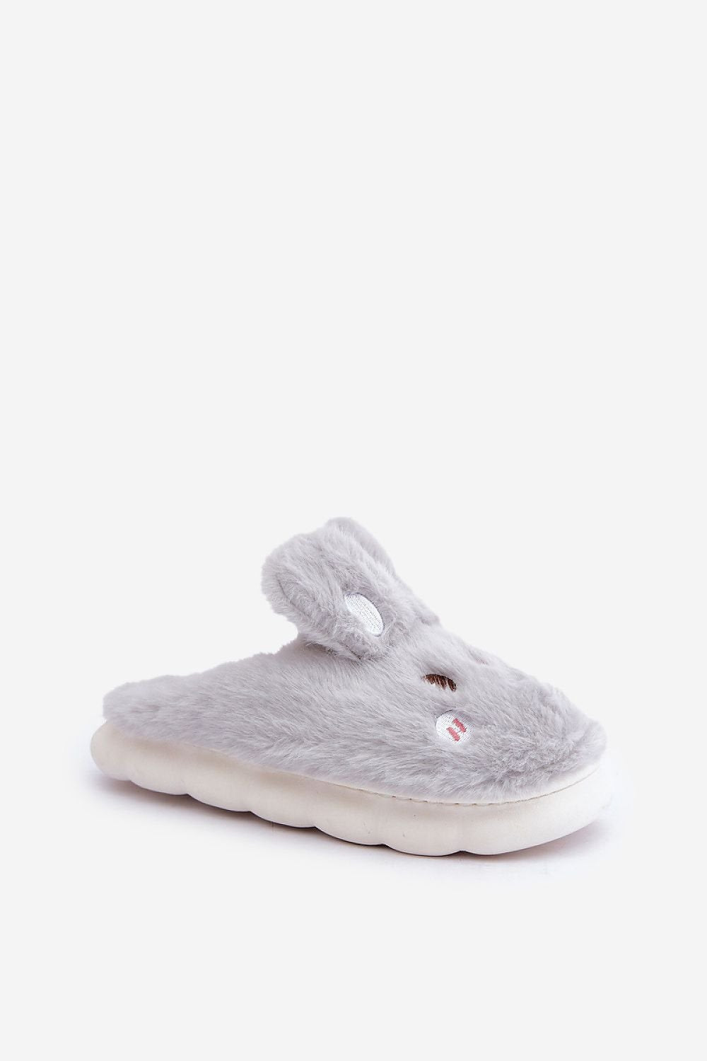 Charming Furry Slippers With Rabbit Motif