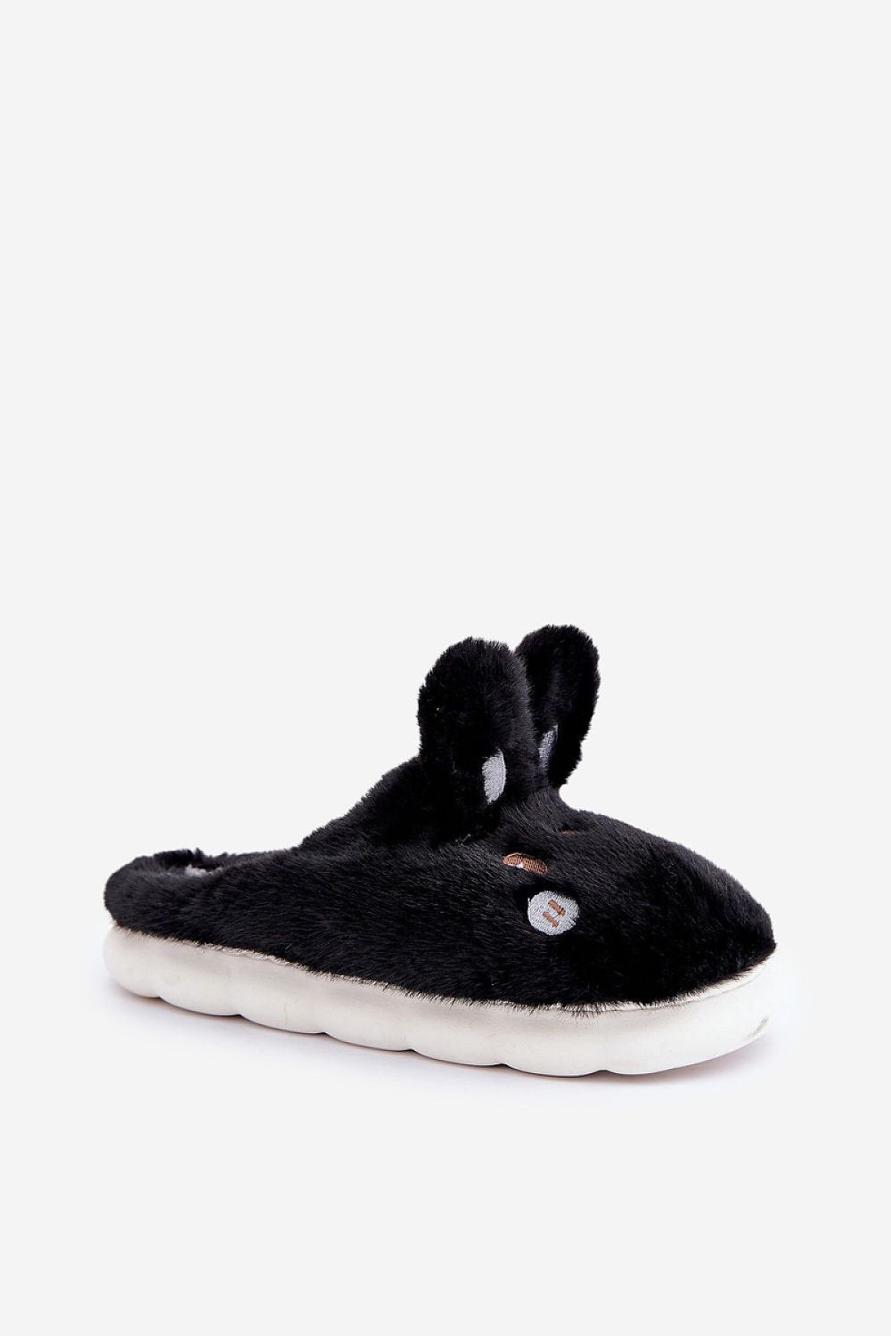 Charming Furry Slippers With Rabbit Motif