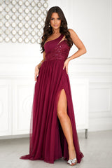 Elegant Sequin Flowing Dress Bicotone