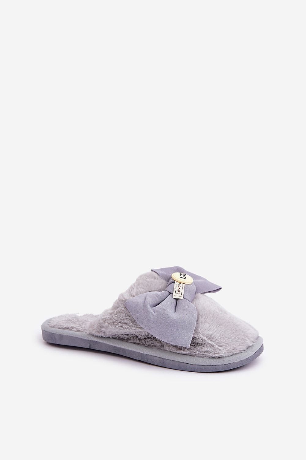 Warm Fur Slippers With Bow Step In Style