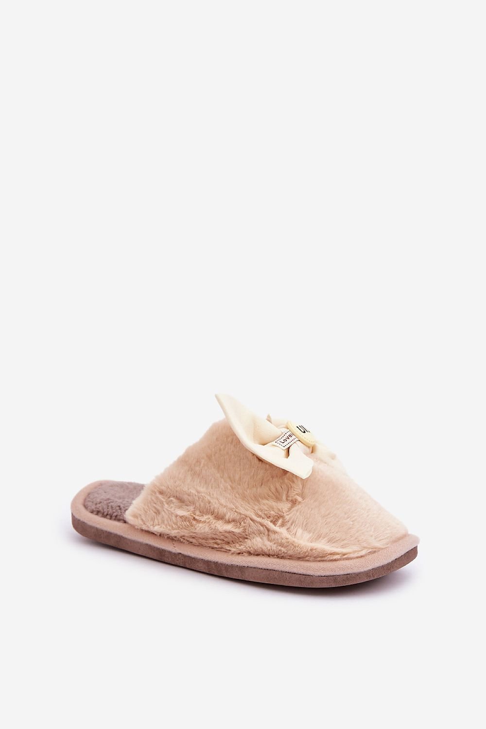 Warm Fur Slippers With Bow Step In Style