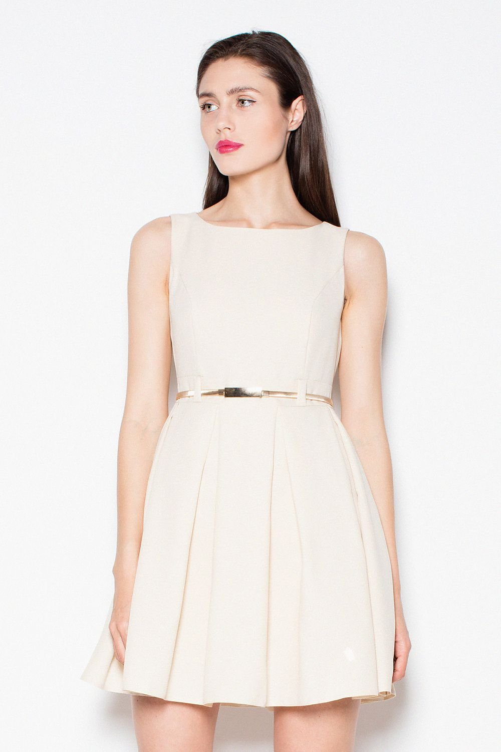 Elegant Pleated Sleeveless Cocktail Dress Venaton