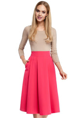 Feminine Flared Knee-Length Skirt Moe