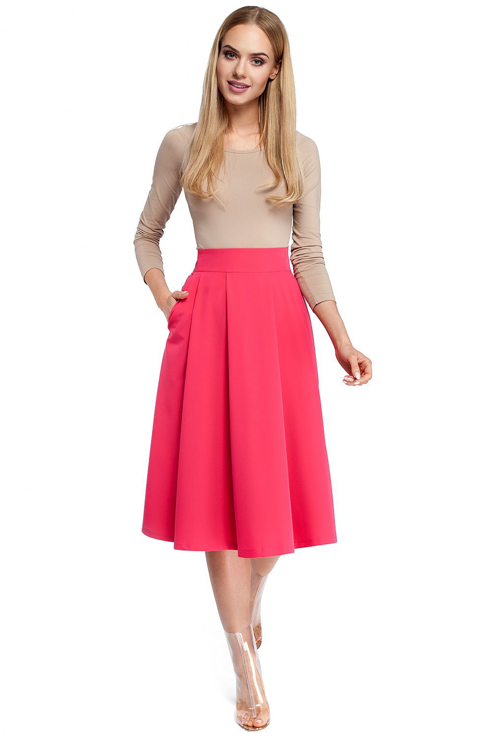 Feminine Flared Knee-Length Skirt Moe