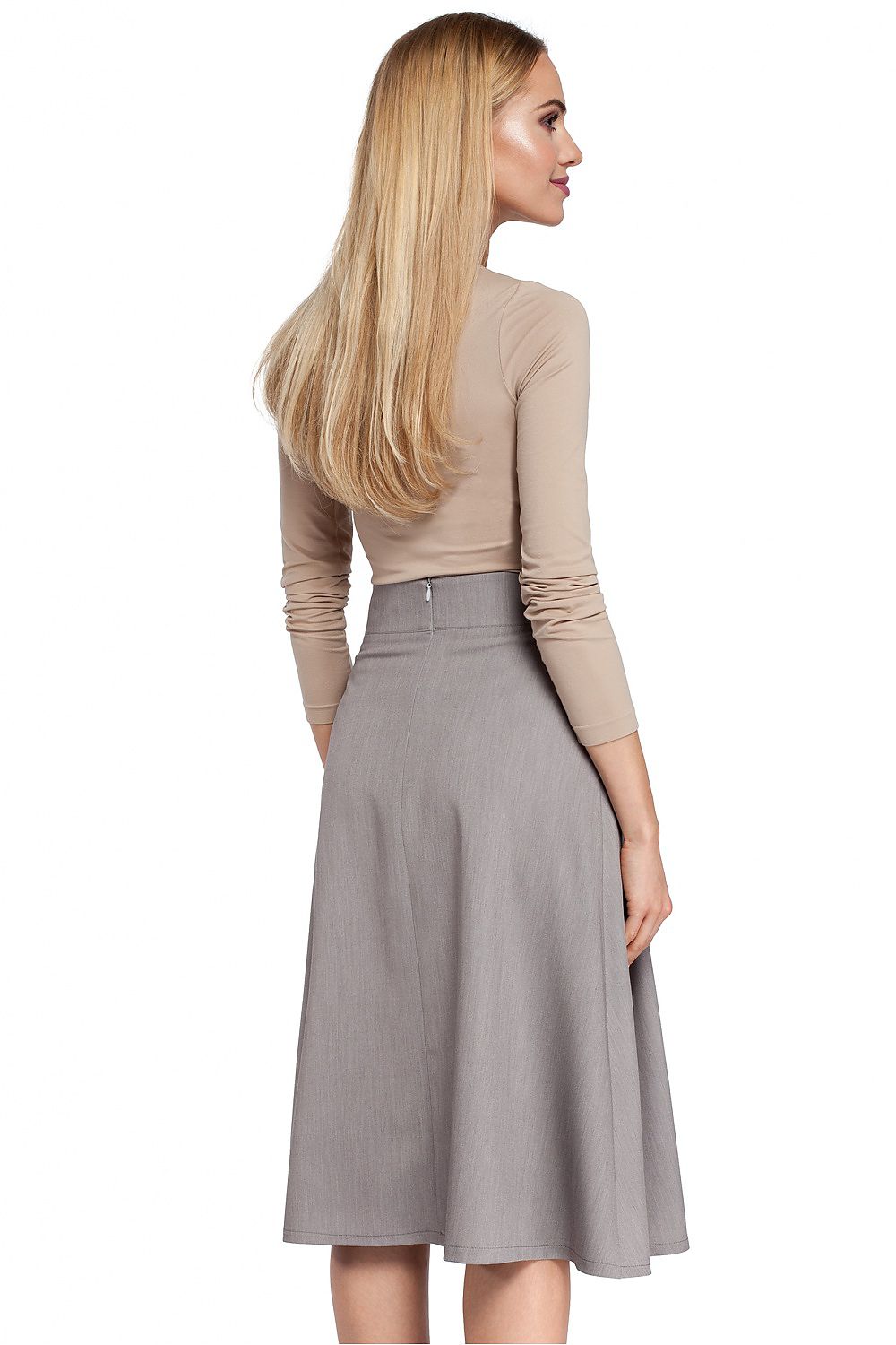 Feminine Flared Knee-Length Skirt Moe