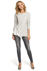 Unique Asymmetrical Long-Sleeved Blouse Moe