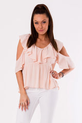 Shoulderless Decorative Ruffled Blouse YourNewStyle