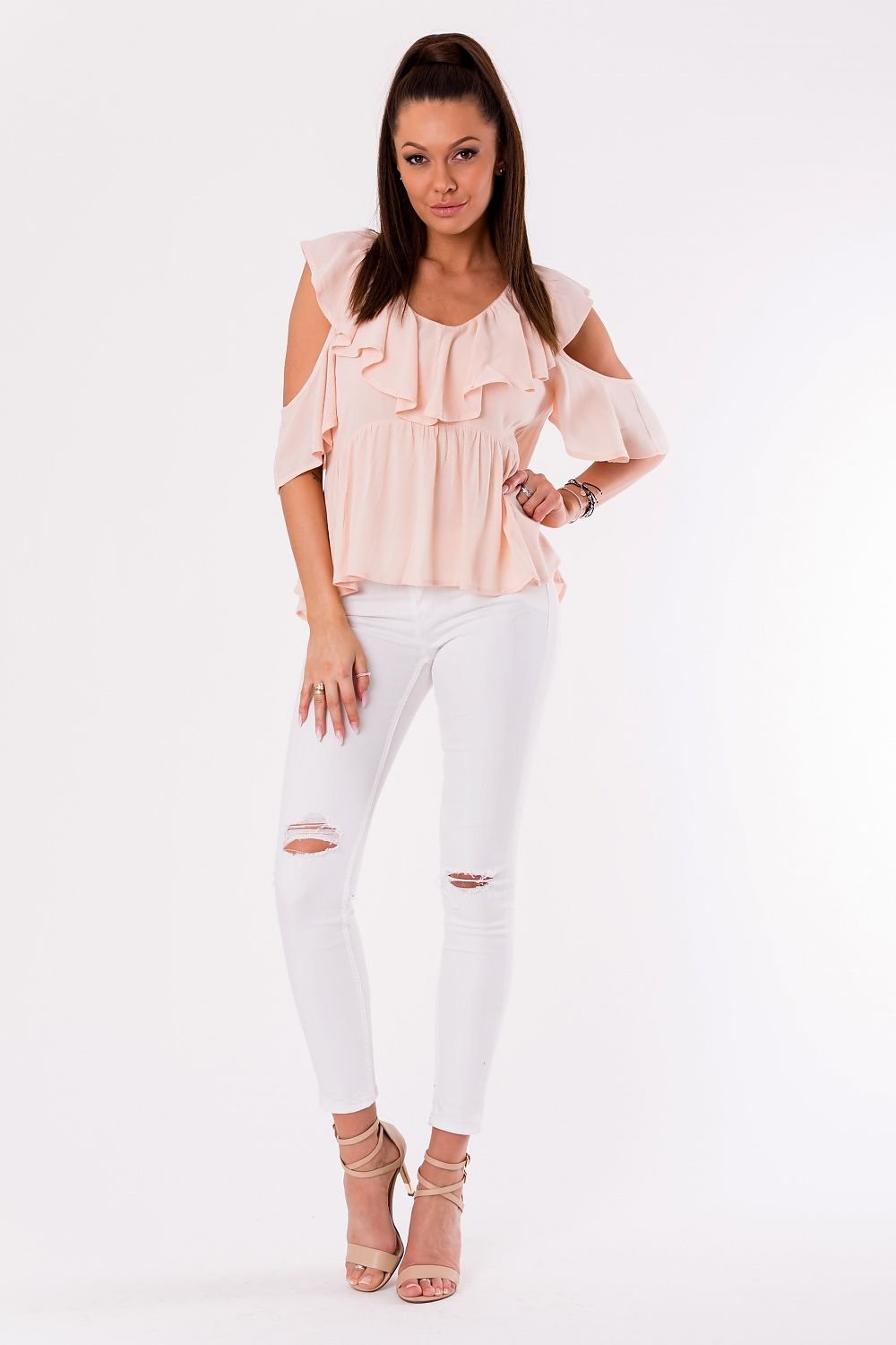 Shoulderless Decorative Ruffled Blouse YourNewStyle