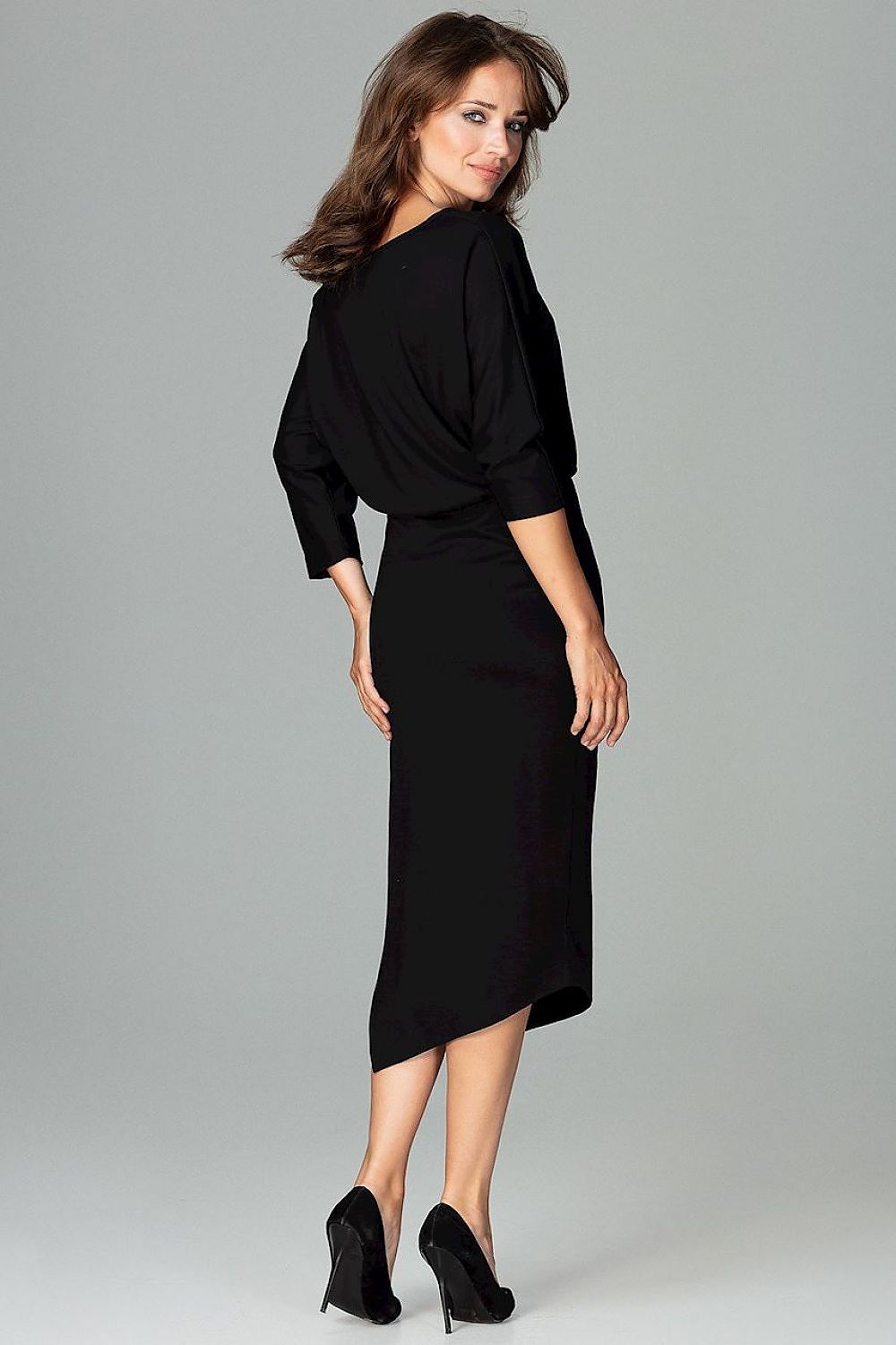 Asymmetrical Kimono Sleeve Evening Dress Lenitif