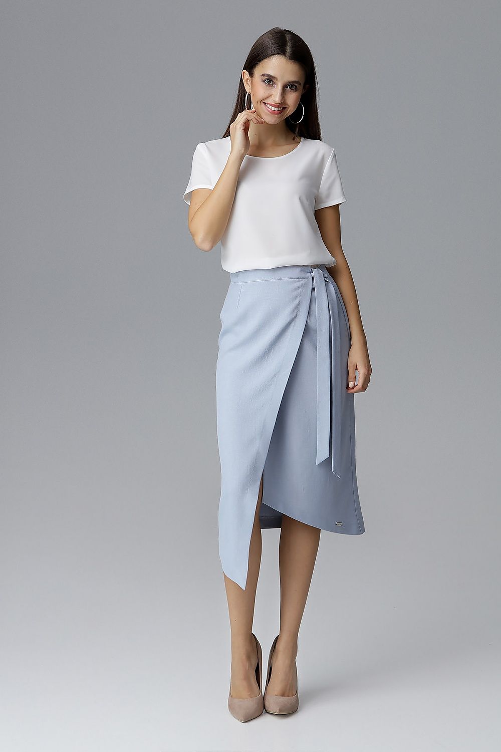 Asymmetrical Tie Waist Skirt Figl