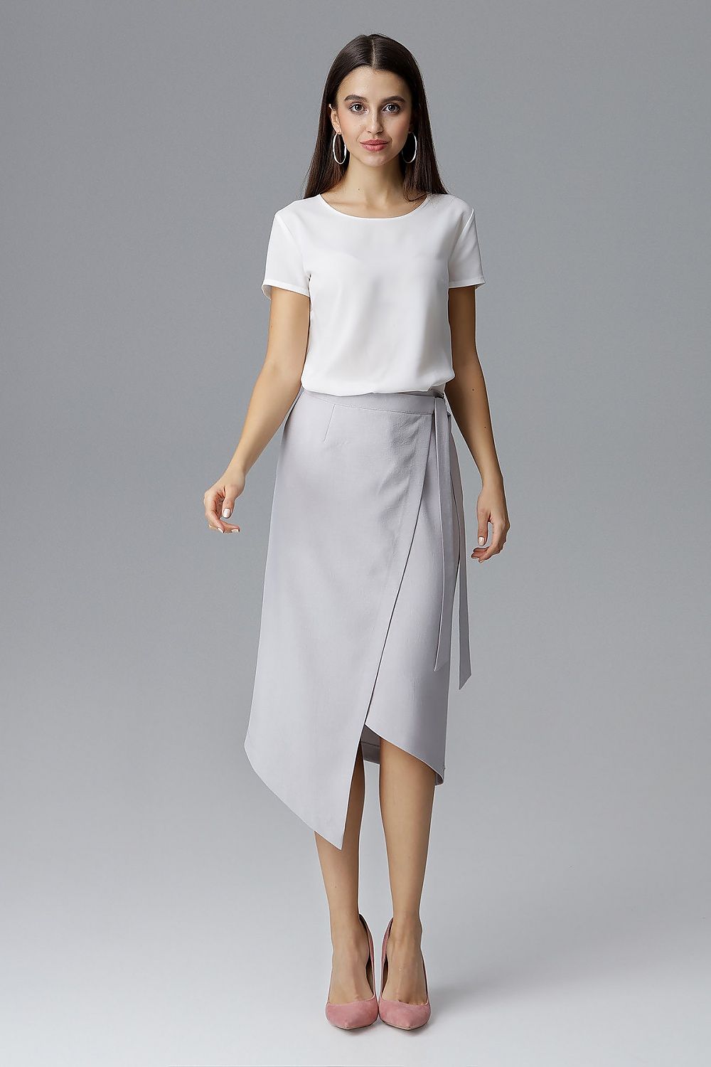 Asymmetrical Tie Waist Skirt Figl